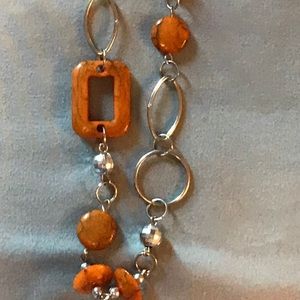 Paparazzi brown and silver necklace/earring set